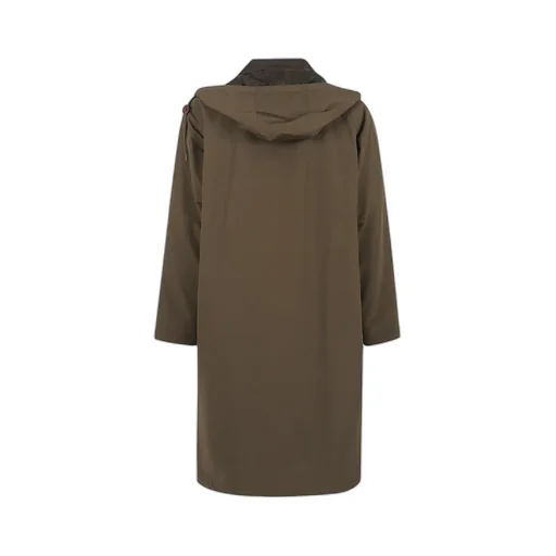 Corduroy-Collar Hooded Coat
