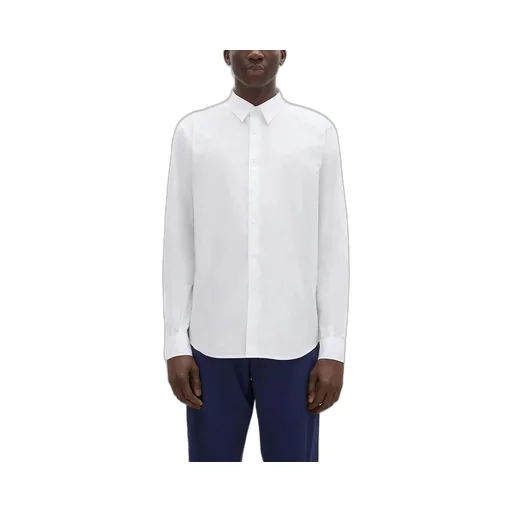 Long-Sleeved Curved Hem Shirt