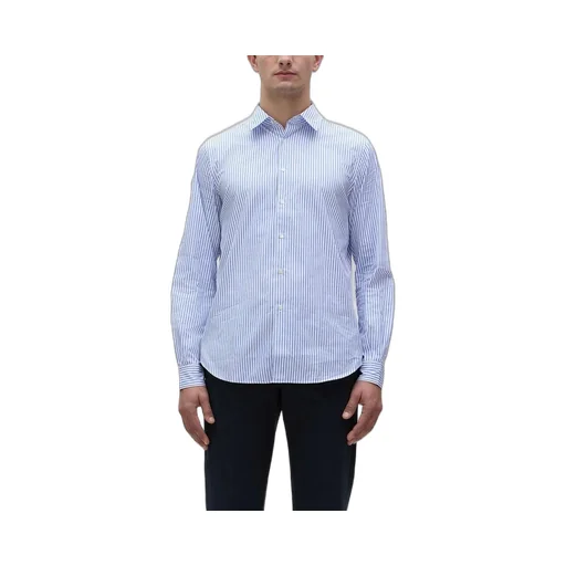 Long-Sleeved Pinstriped Shirt