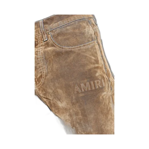 Logo Embroidered Velvet Jeans