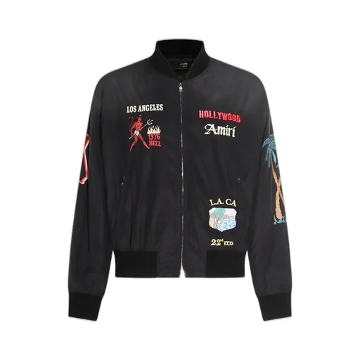 Zip-Up Embellished Bomber Jacket