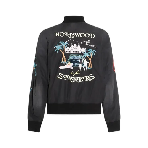 Zip-Up Embellished Bomber Jacket