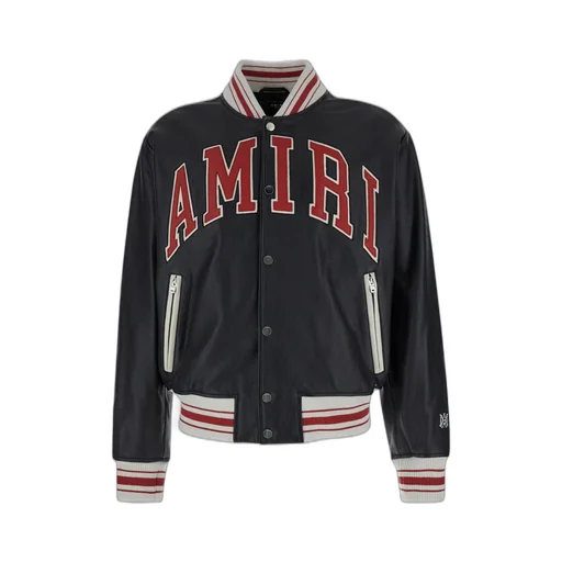 Logo-Appliqué Button-Up Bomber Jacket