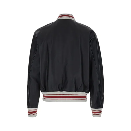 Logo-Appliqué Button-Up Bomber Jacket