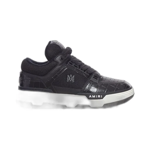 Embossed Lace-Up Sneakers
