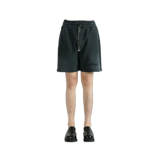 Drawstring Logo Embroidered Panelled Shorts