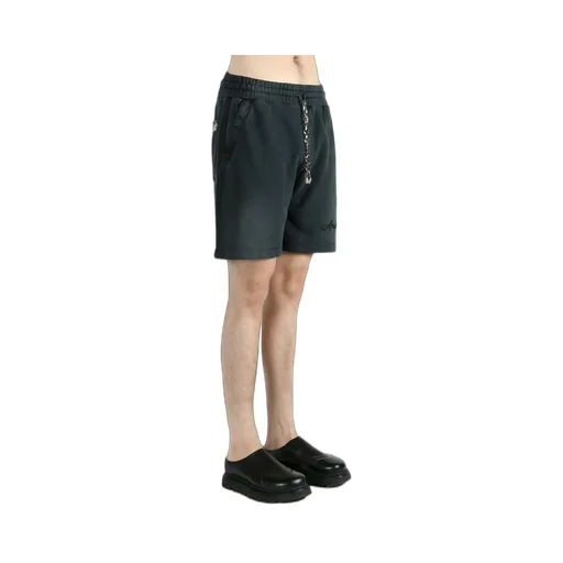 Drawstring Logo Embroidered Panelled Shorts