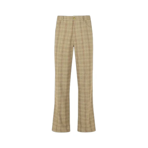 Checked Flared Trousers