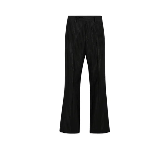 Striped Creased Flared Trousers