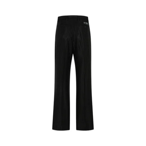 Striped Creased Flared Trousers