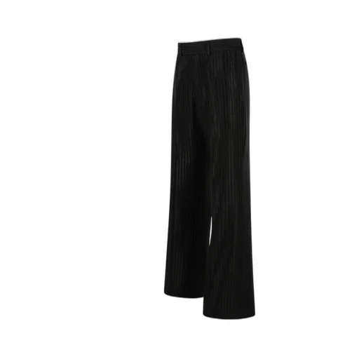 Striped Creased Flared Trousers