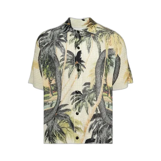 Palm-Tree Printed Knitted Shirt