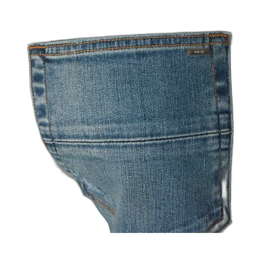 Straight-Leg Distressed Slim-Fit Jeans