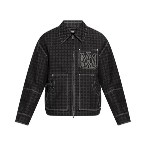 Jacquard Zipped Denim Jacket