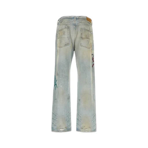 Embroidered Distressed Sinners Jeans