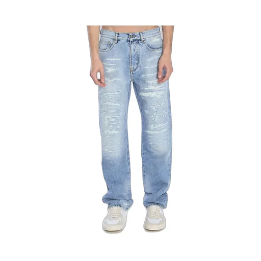 Distressed Straight Leg Jeans
