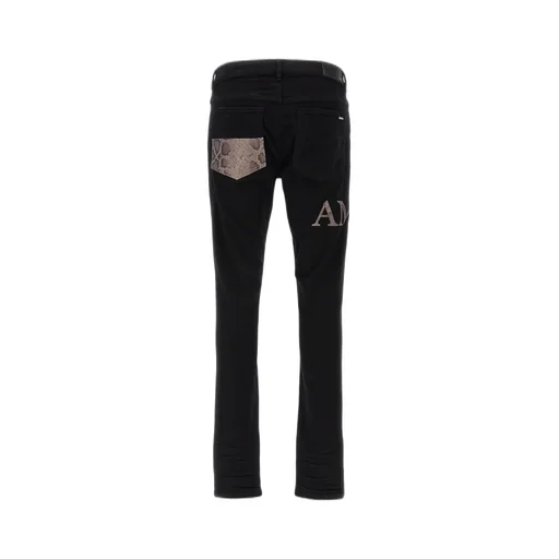Snake Logo Printed Skinny Jeans