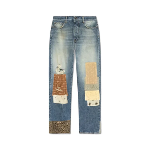 Vintage Effect Straight-Leg Jeans