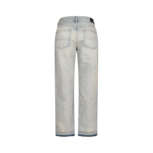 Logo Patch Straight Leg Jeans