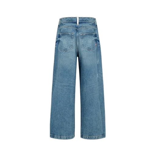 Distressed Wide-Leg Jeans