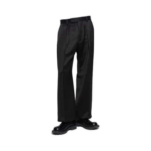 Straight Leg Pleated Trousers