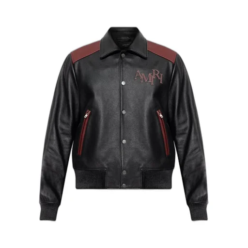 Logo Patch Leather Jacket