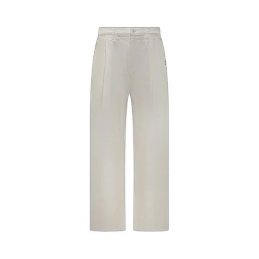 Pleated Straight-Leg Jeans