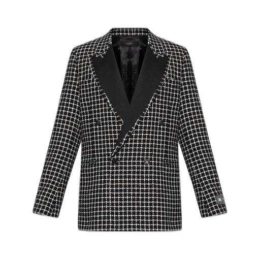 Double-Breasted Checked Jacket