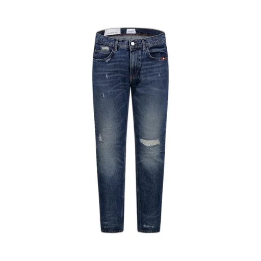 Distressed Straight-Leg Jeans