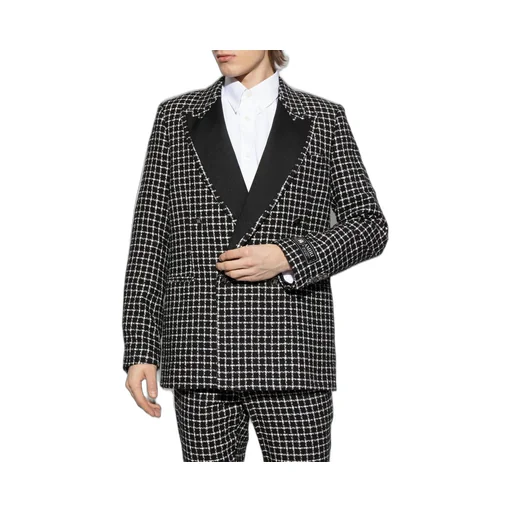 Double-Breasted Checked Jacket