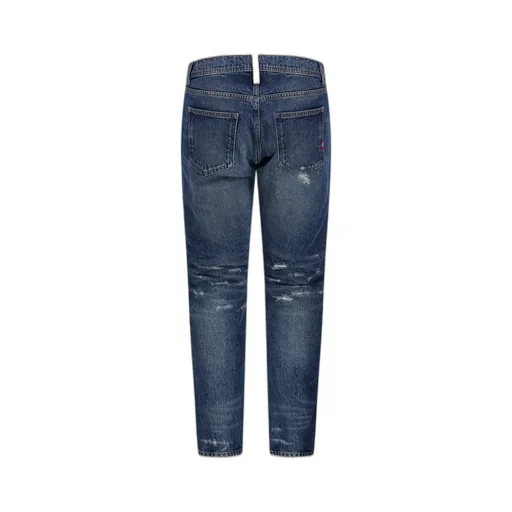 Distressed Straight-Leg Jeans