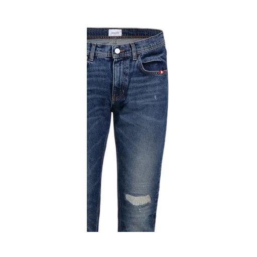 Distressed Straight-Leg Jeans