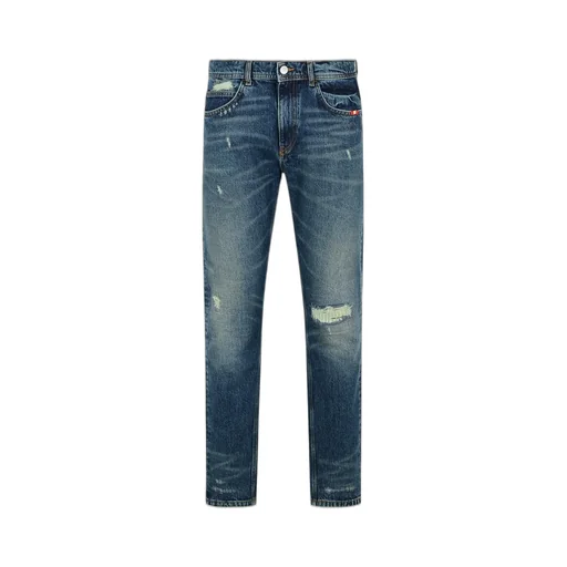 Distressed Straight-Leg Jeans