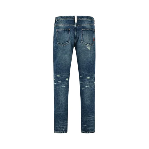 Distressed Straight-Leg Jeans