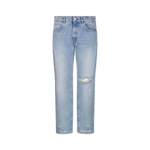 Distressed Straight-Leg Jeans