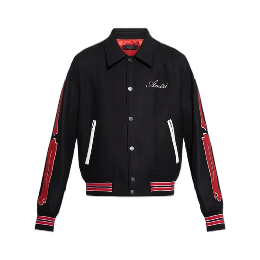 Logo Embroidered Bones Bomber Jacket