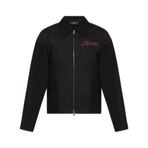 Logo Embroidered Zipped Jacket