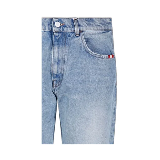 Distressed Straight-Leg Jeans