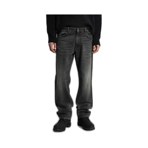 Distressed Straight-Leg Jeans