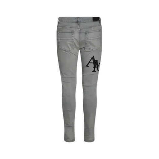 Logo Embroidered Distressed Skinny Jeans