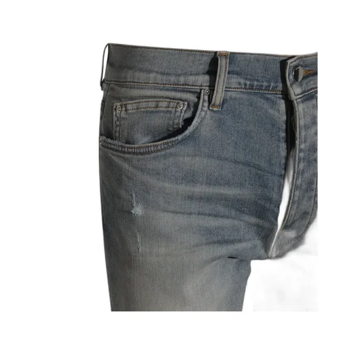 Logo Embroidered Distressed Skinny Jeans