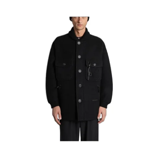 Logo Embroidered Checked Coat