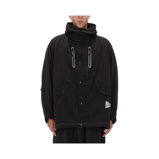 Reflective-Stitching Hooded Coat