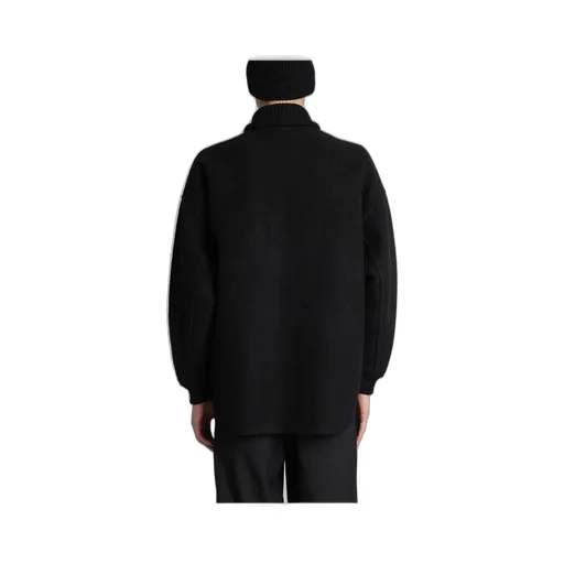 Logo Embroidered Checked Coat