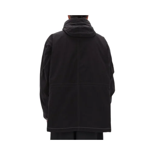Reflective-Stitching Hooded Coat