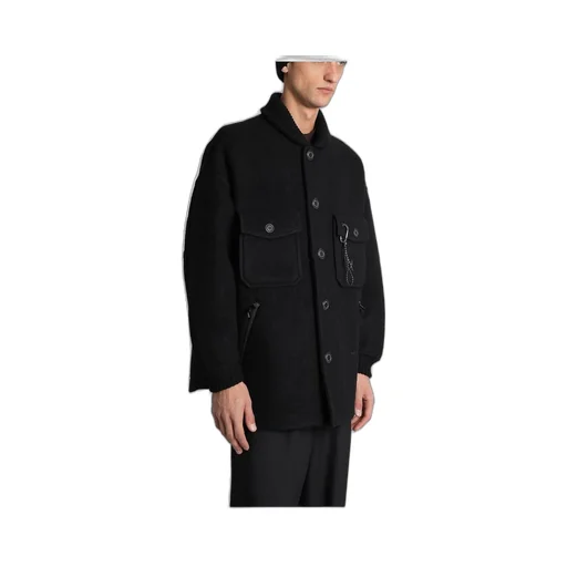 Logo Embroidered Checked Coat
