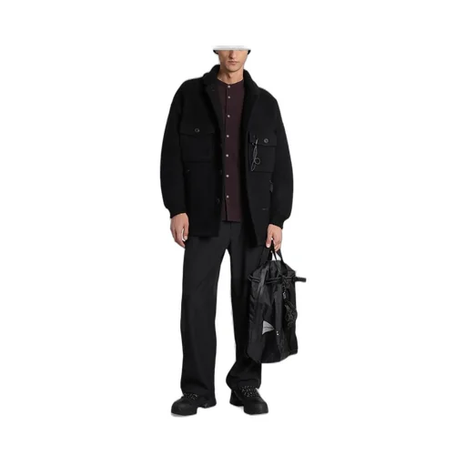 Logo Embroidered Checked Coat