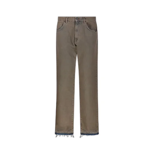 Raw Hem Straight-Leg Jeans