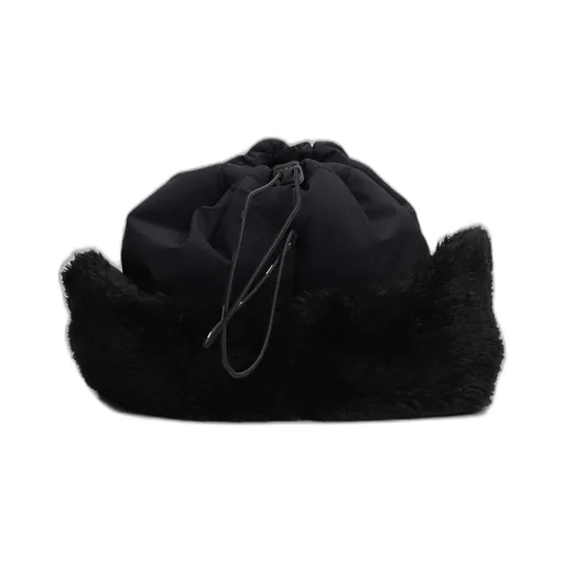 Drawstring Shearling Hat
