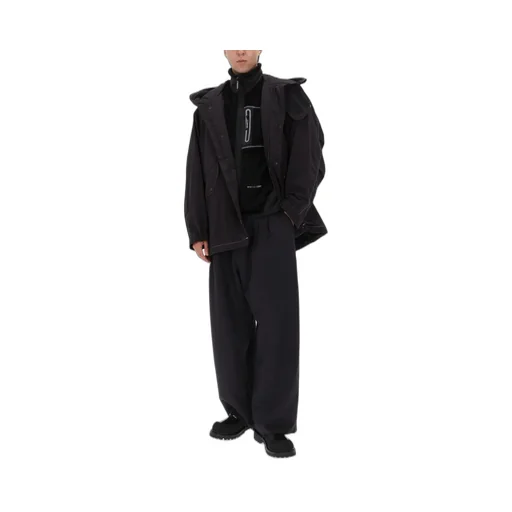 Reflective-Stitching Hooded Coat